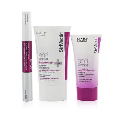 Smart Smoothers Full Size Trio Set: Intensive Moisturizing Concentrate 60ml + Instant Wrinkle Blurring Primer 30ml + Lips Plumping & Vertical