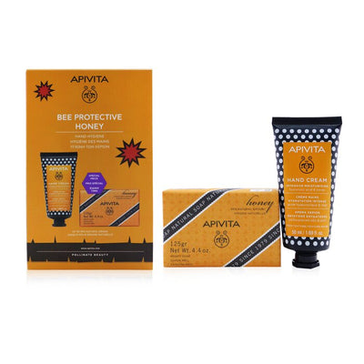 Bee Protective Honey Set: Hand Cream Hyaluronic Acid & Honey 50ml+ Natural Soap Honey 125g - 2pcs