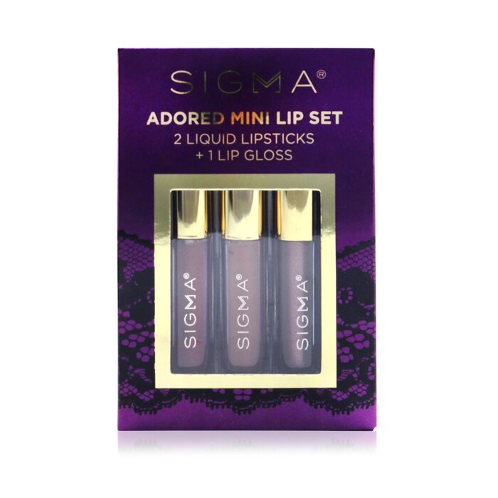 Adored Mini Lip Set (2x Liquid Lipstick + 1x Lip Gloss) - 3pcs