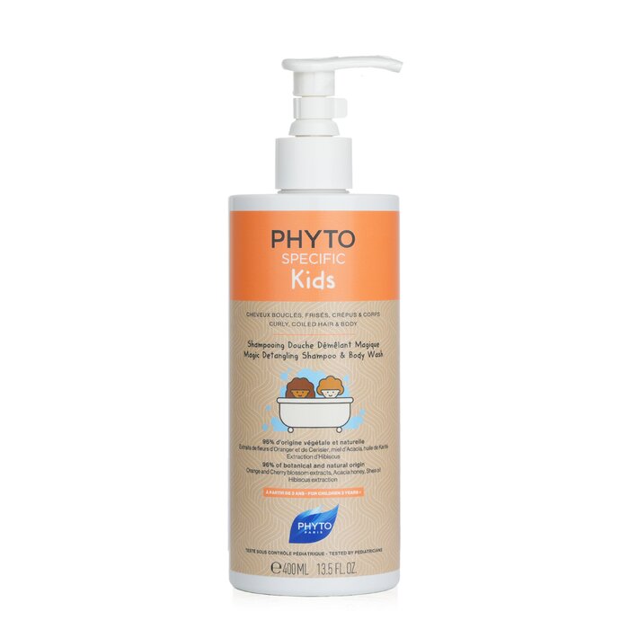 Phyto Specific Kids Magic Detangling Shampoo & Body Wash - Curly, Coiled Hair & Body (for Children 3 Years+) - 400ml/13.5oz