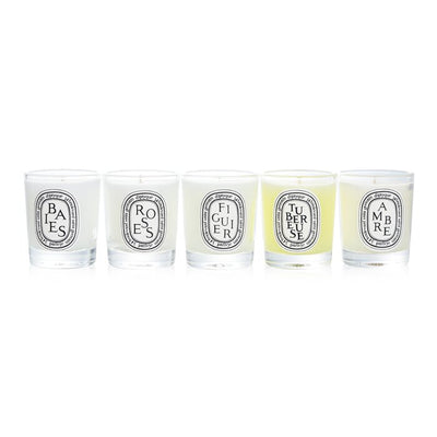 Scented Candles Set - Berries, Roses, Fig Tree, Tuberose, Amber - 5x35g/1.23oz