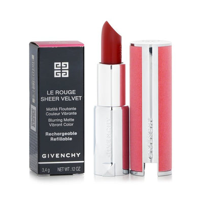 Le Rouge Sheer Velvet Matte Refillable Lipstick - # 34 Rouge Safran - 3.4g/0.12oz