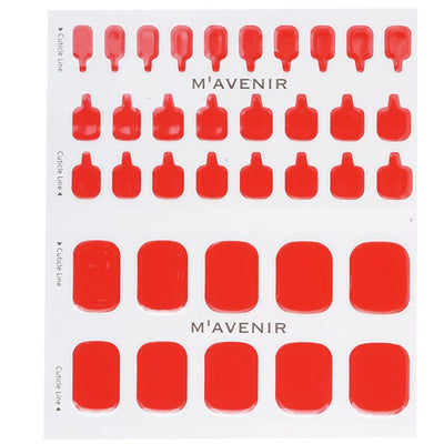 Nail Sticker (red) - # Red Sangria Pedi - 36pcs