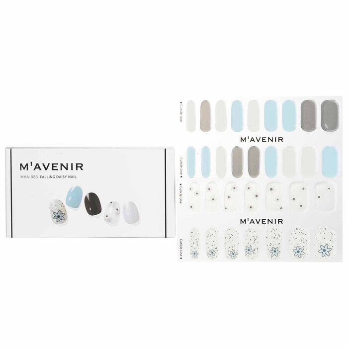 Nail Sticker (assorted Colour) - # Falling Daisy Nail - 32pcs