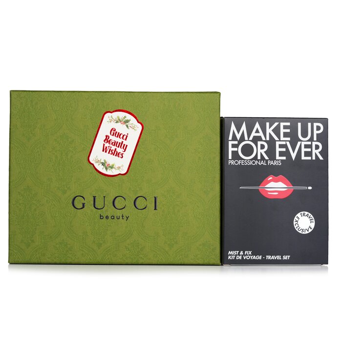 Gucci Bloom Eau De Parfum Coffret 3pcs + Make Up For Ever Mist & Fix Travel Set 3pcs - 3pcs+3pcs