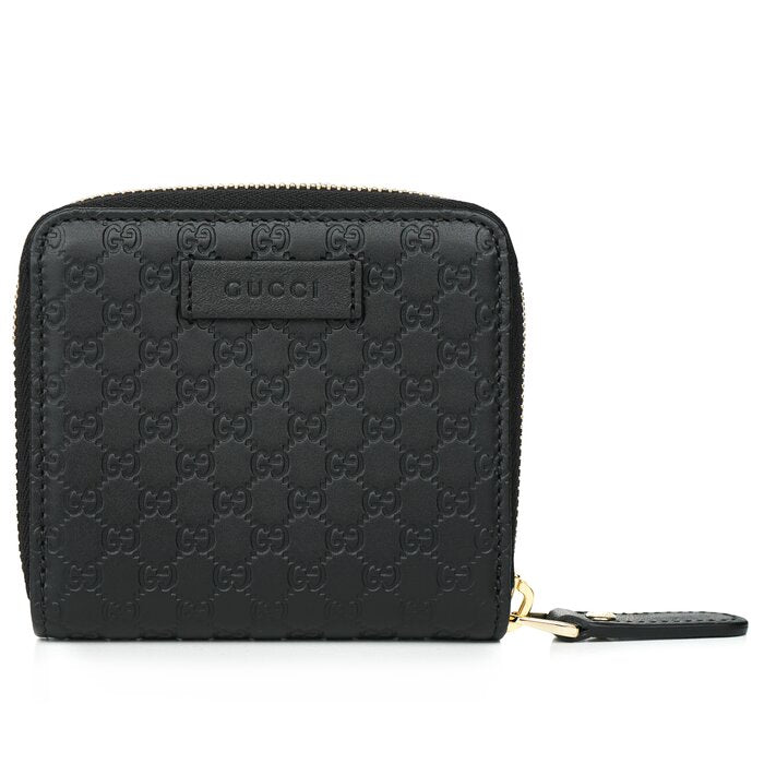 449395 Micro Gg Guccissima Leather Small Bifold Wallet Black - Fixed Size