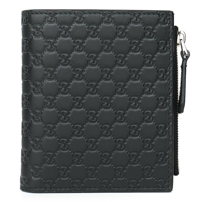 544475 Micro Gg Guccissima Leather Small Bifold Wallet Black - Fixed Size