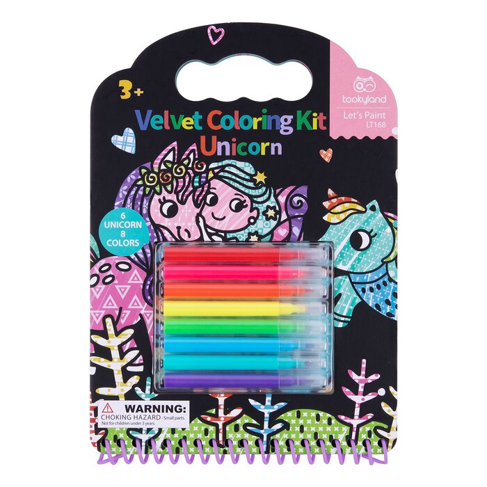 Velvet Coloring Book - Unicorn - 25x17x2cm