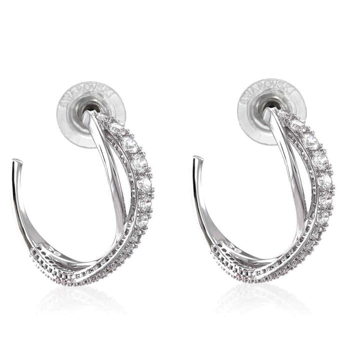 Twist Hoop Earrings 5563908 - White, Rhodium Plated - White